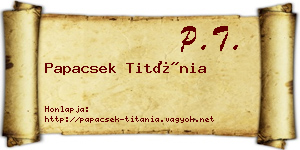 Papacsek Titánia névjegykártya